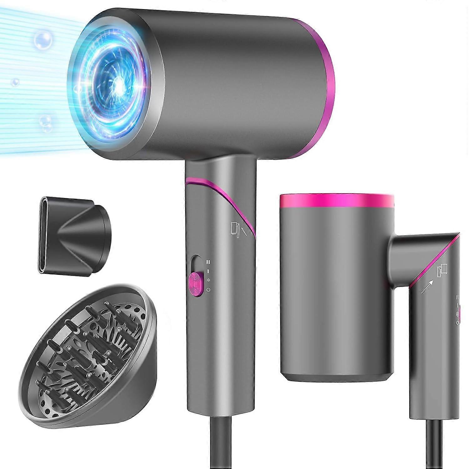 مجفف شعر مع موزع ، مجفف شعر أيوني 1100 واط ، مجفف شعر سفر بمقبض قابل للطي