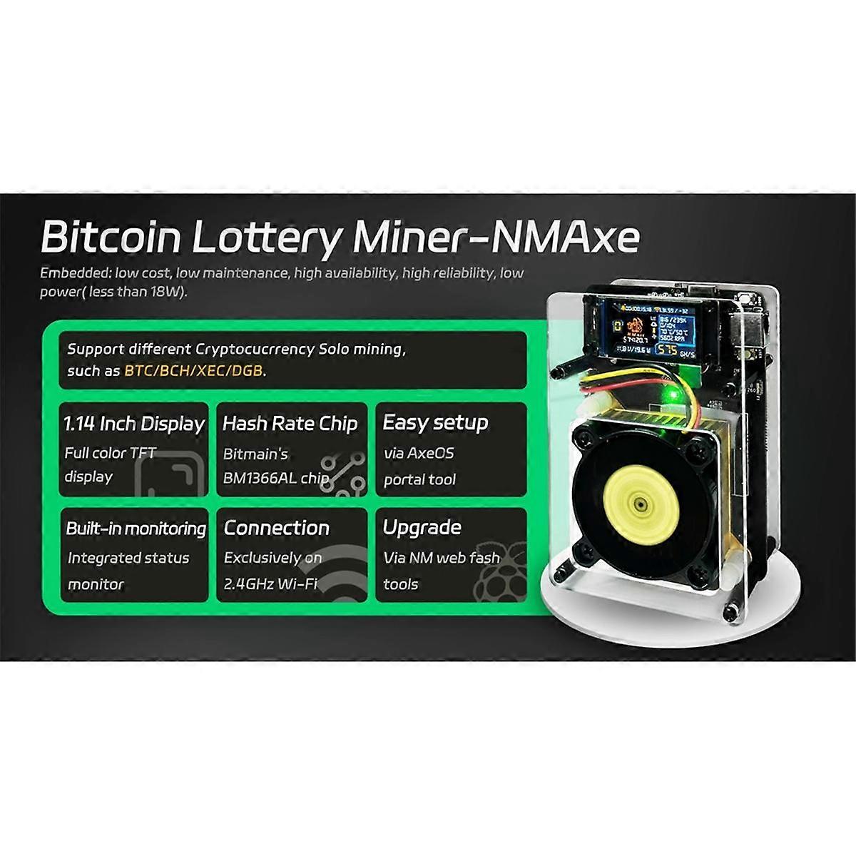 NMAxe Bitaxe NerdMiner BTC Solo Lottery Miner BM1366 ASIC Chip 500G-550Gh/S  BCH XEC DGB Lottery NMa | Fruugo NO