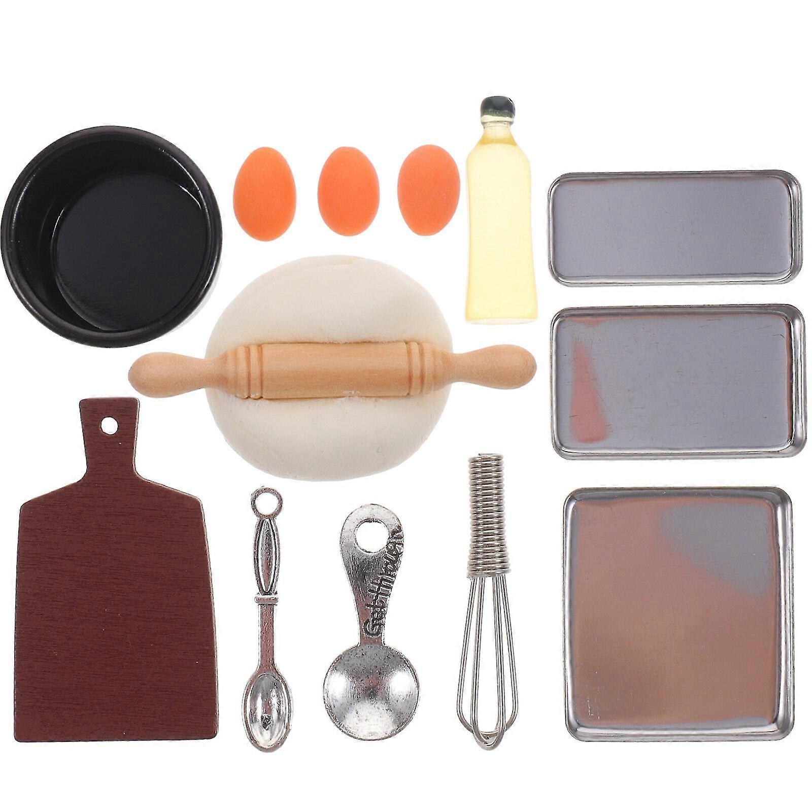 1 Set Miniature Baking Tools Play Baking Tool Set Tiny House Mini Kitchen Decoration Accessories