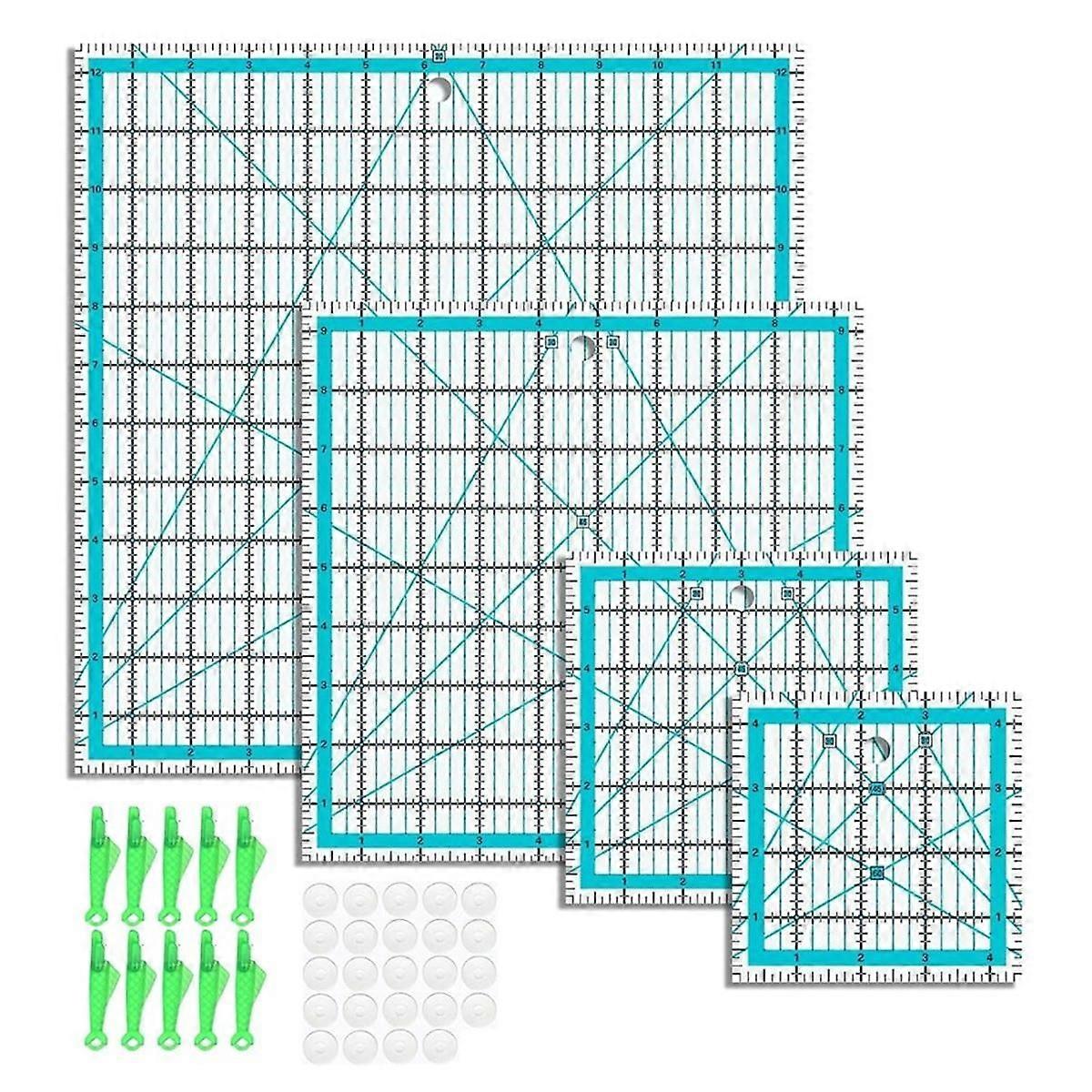 4pcs Quilting Rulers Quilting Rulers and Templates Square Quilting Rulers Fabric Cutting Ruler for