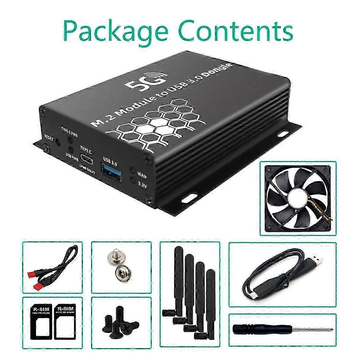 M.2 Ngff 4G / 5G وحدة إلى USB 3.0 محول M2 واي فاي بطاقة محول لوحة الناهض مع مروحة برودة الهوائي
