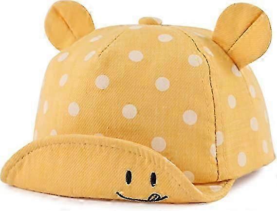 Polka Cotton Baby Cap Child Sun Hat Adjustable Cap Spring Summer Fall 6 to 24 Monthsblue