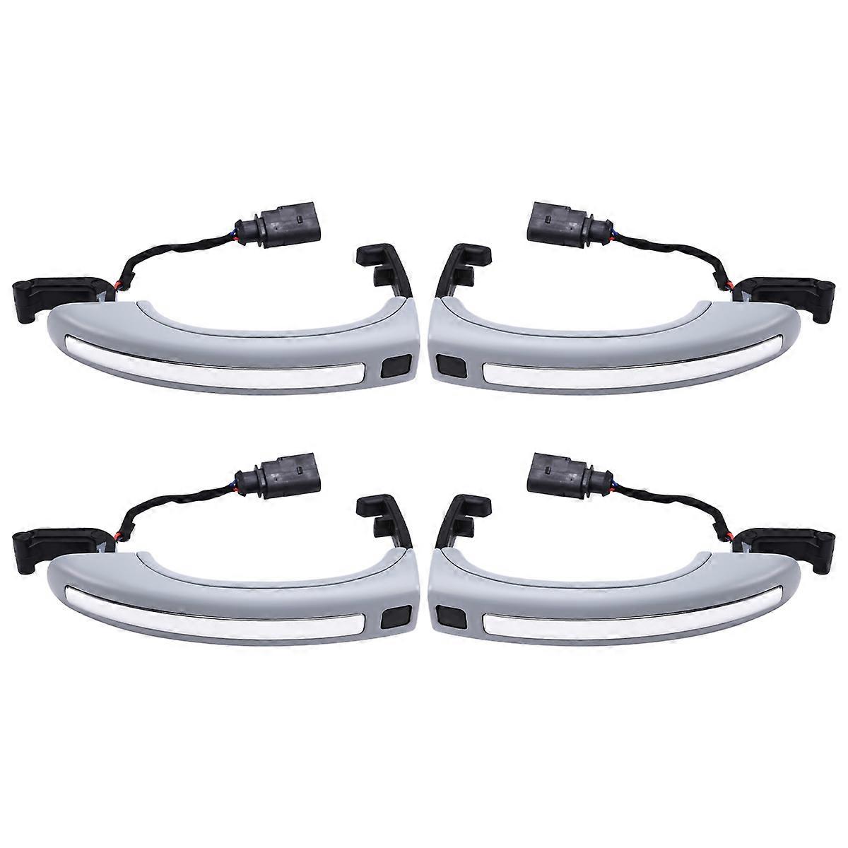 4Pcs Auto Sensor Außentürgriff für (4LB) 3.0T / 3.6 FSI / 4.2T / 6.0T 2006-2015 Grau + Chrom 4L0837207A 4L0837207B