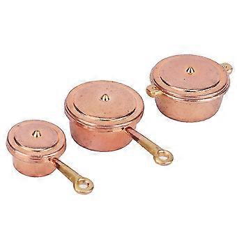 1:12 Dollhouse Cookware Set Miniature Simulation Pan Boiler Doll House Kitchen AccessoryGold Yellow