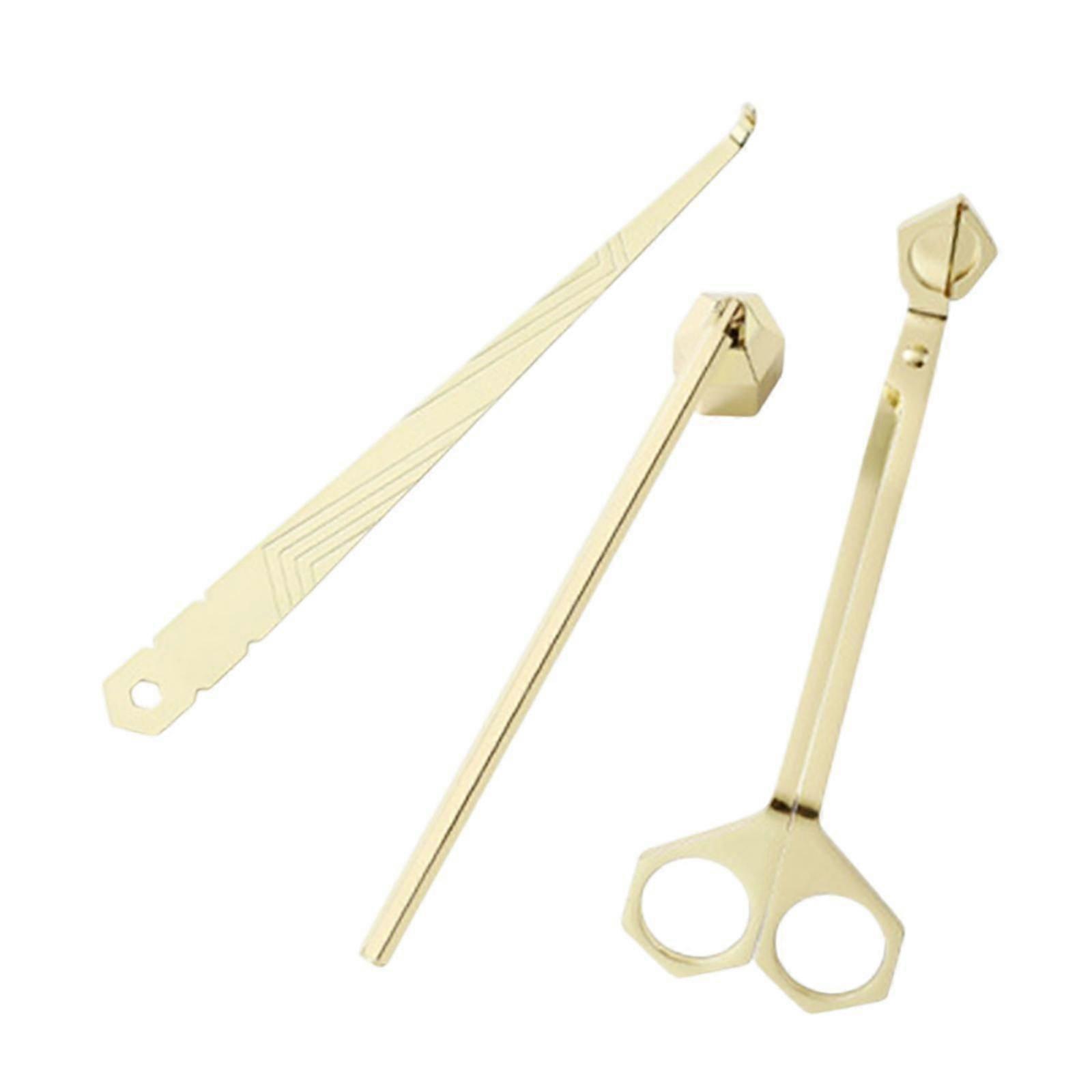 3 in 1 Candle Tool Kit Easy to Use Versatile Stable Extinguish Candles Tools Gold