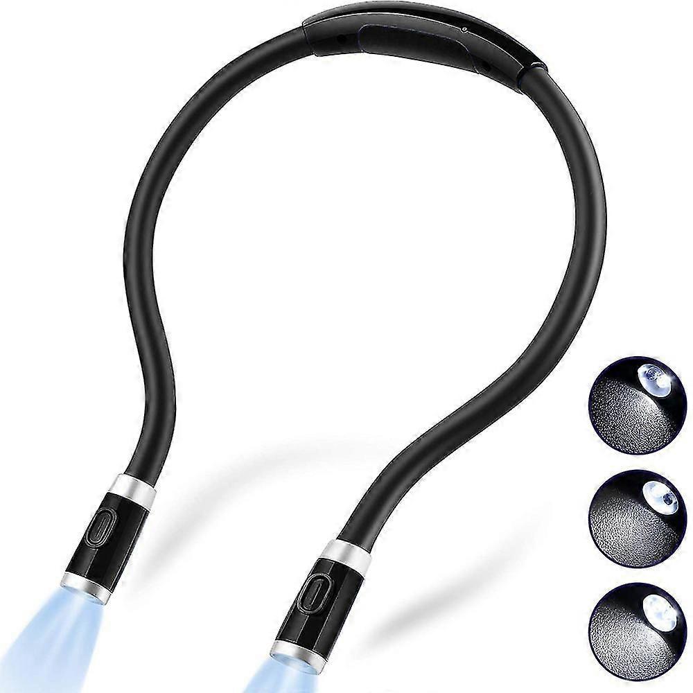 Rechargeable Led Book Light, Ne Hug Reading Lights For Reading In Bed, Hand-free Super Flexible, 3 Adjustable Brightness Levels