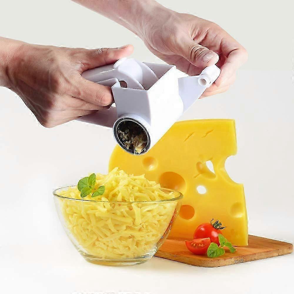 White Rotary Grater for Effortlessly Grating Cheese, Vegetables, and More in the Kitchen