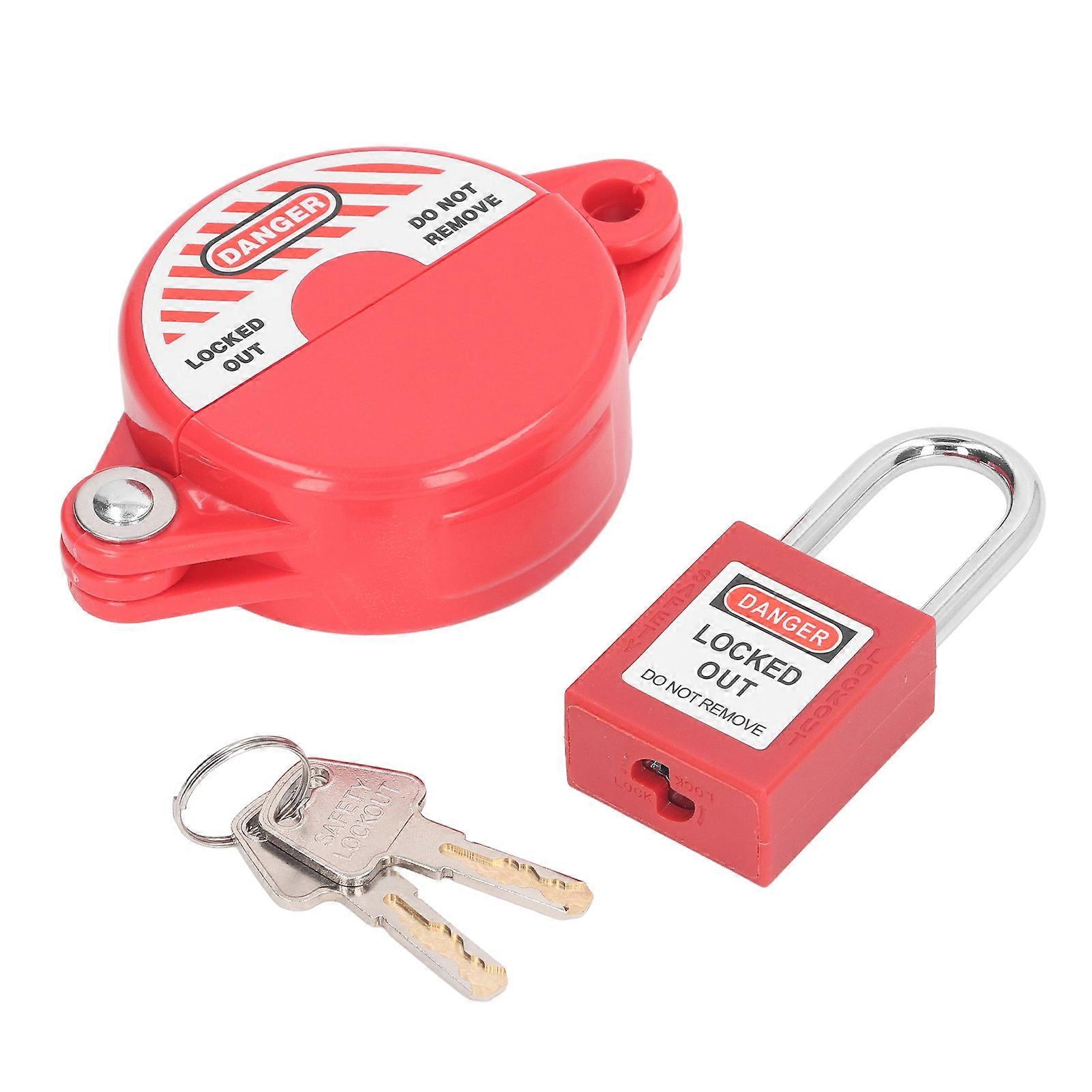 DEWIN Gate Valve Lock, Set Lockout Tagout Valve Set with simple installation for Outdoor Garden 25mm to 64mm Stem