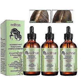 3 Sztuk Rosemary Mint Scalp Hair Growth Olejek Eteryczny Odżywczy Zabieg Wzmacniający Włosy Na Rozdwojone Końcówki I Suche Włosy