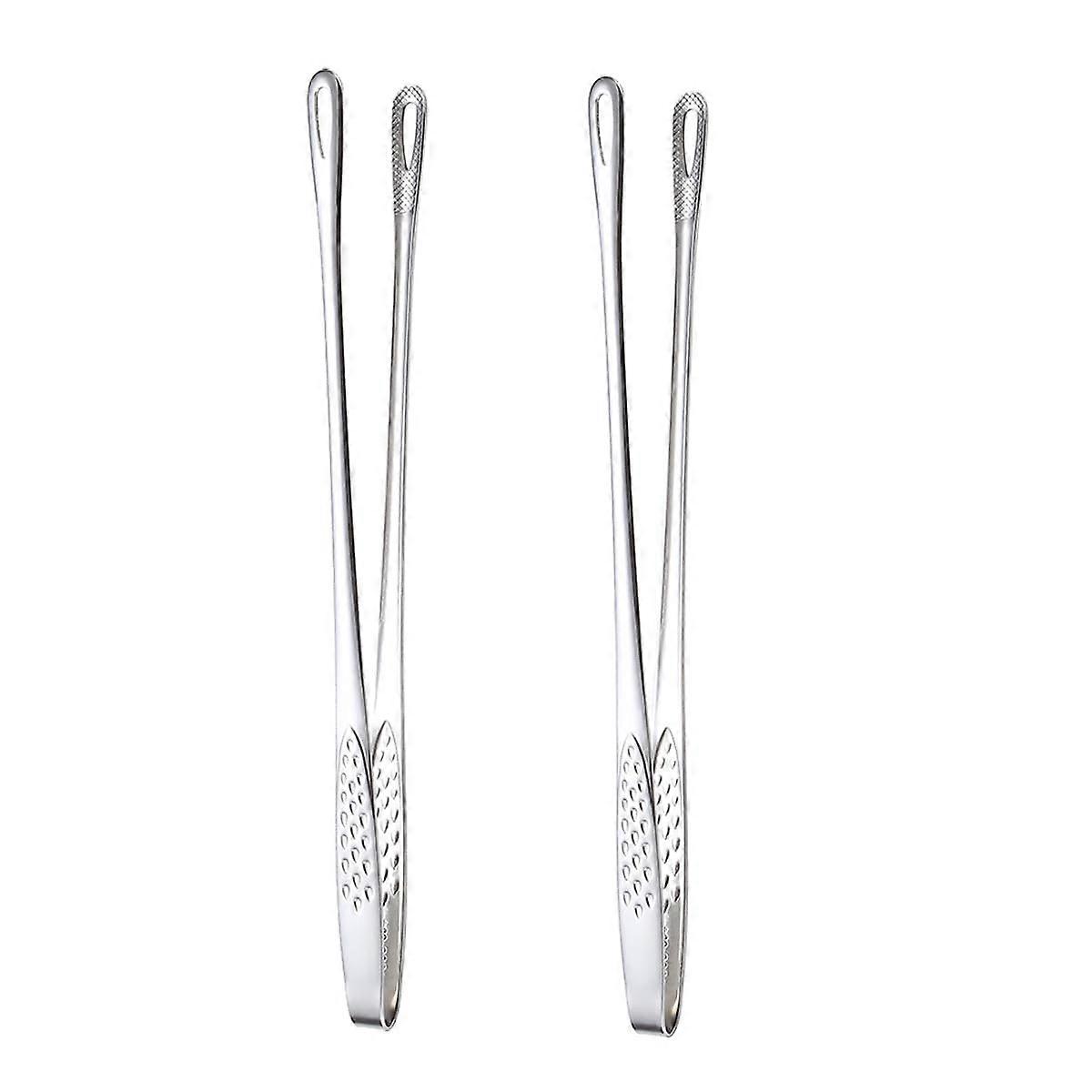 Stainless Steel BBQ Tongs Set of 2 for Cooking and Serving, 12-Inch Grilling Tools with Non-Slip Handles