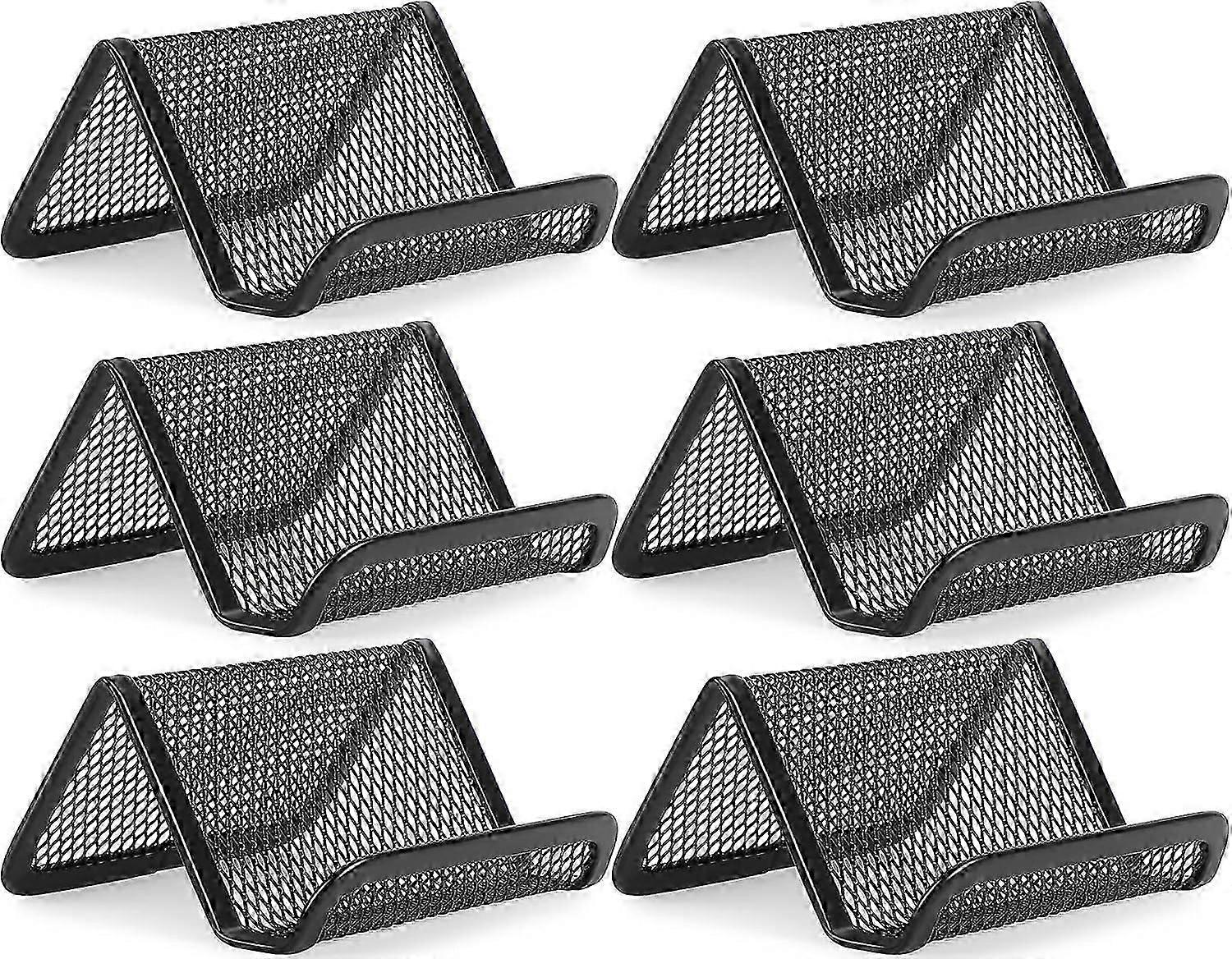 Držák na vizitky, Mesh Držák na vizitky na stůl, černý kovový stojan na vizitky (6)