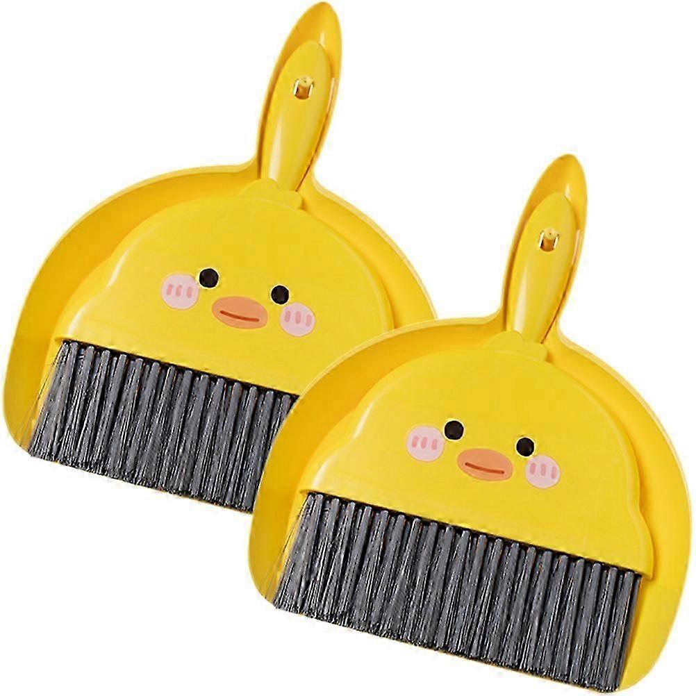2 Sets Dinning Table Set Desktop Cleaning Brush Tabletop Small Dustpan Desktop Dusts Cleaner Mini Broom Set Desk Cleaning Broom