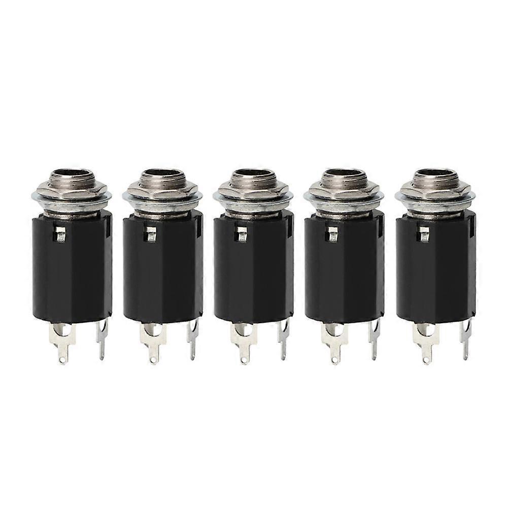 Hot Guitar Output Stereo Plugs Portable 5Pcs Acoustic Electric Guitar Stereo EQ Jack 6.35mm Jack Female Output Jack