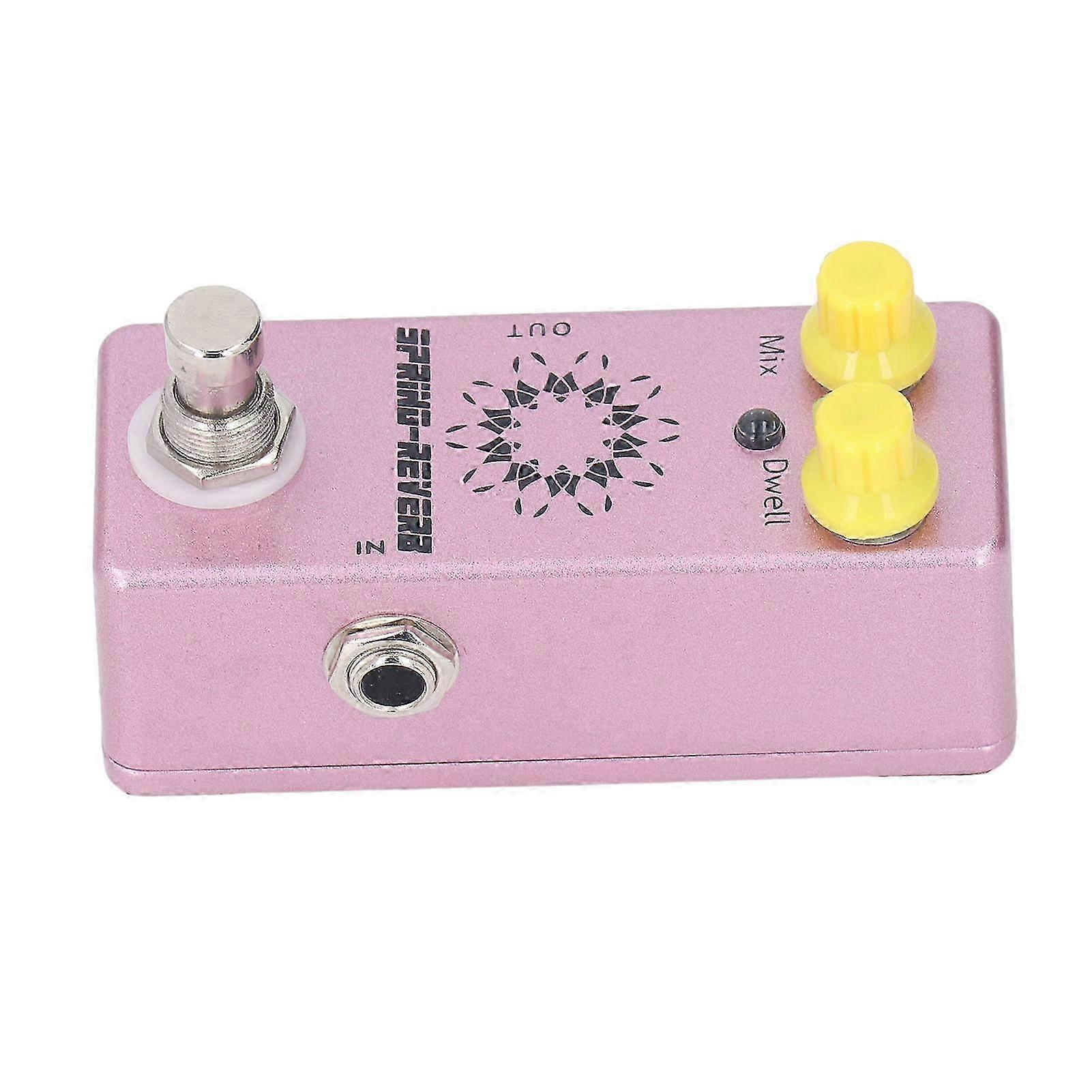 Aluminum Alloy Spring Reverb Guitar Effect Pedal - 1/4 Inch Mono Jack, Low Noise, Mix & Dwell Knobs