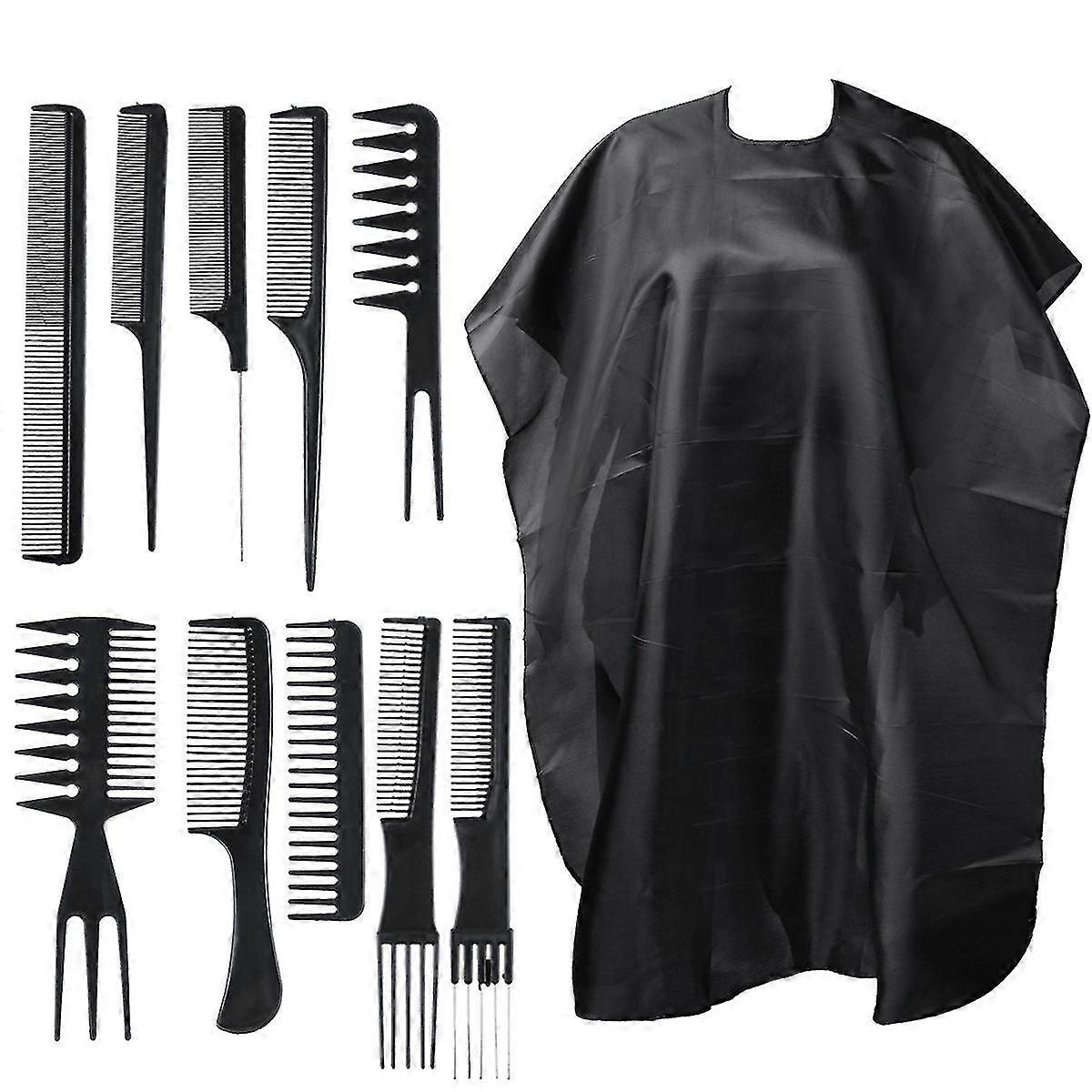 Set di pettini per capelli da 11 pezzi, strumenti di bellezza in panno nero, pettine per capelli, pettine per capelli Set_Gift di G