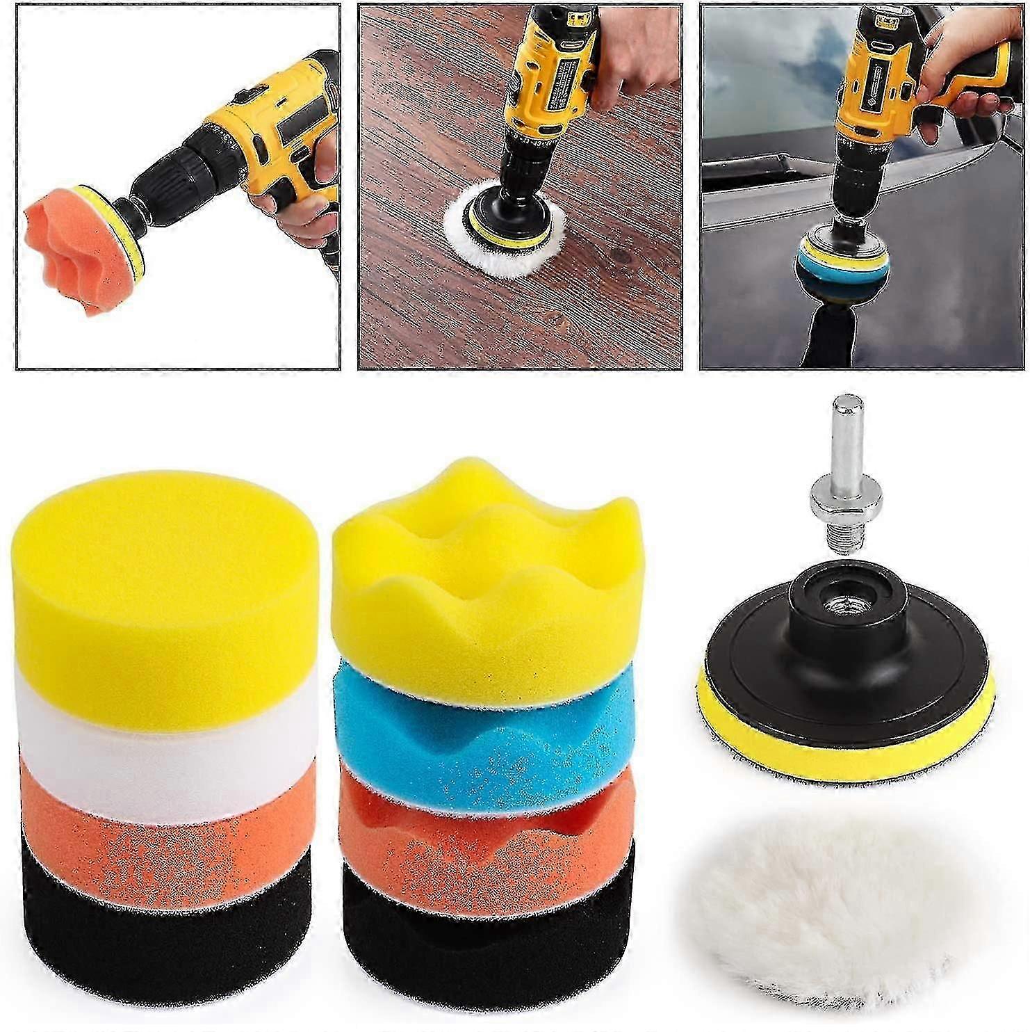 11 Pcs Car Buffer Polisher Kit Drill Buffing Kit