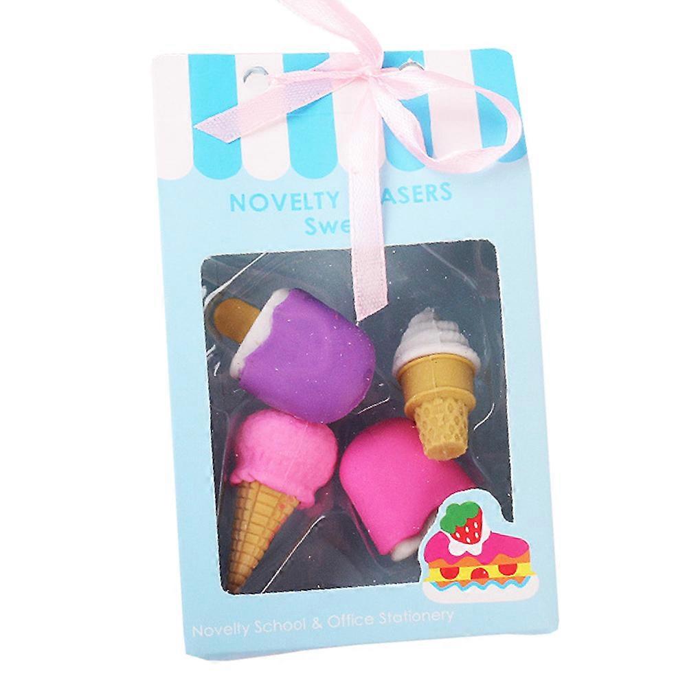 Cone-Shaped Erasers, Non-Scented, Non-Edible, Cartoon Pattern