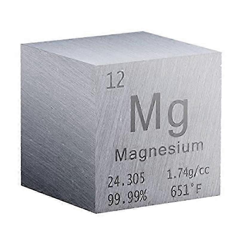 1 Inch Magnesium Cube Metal, High Density elements Cube Pure Metal, for elements Collections Lab Experiment Material