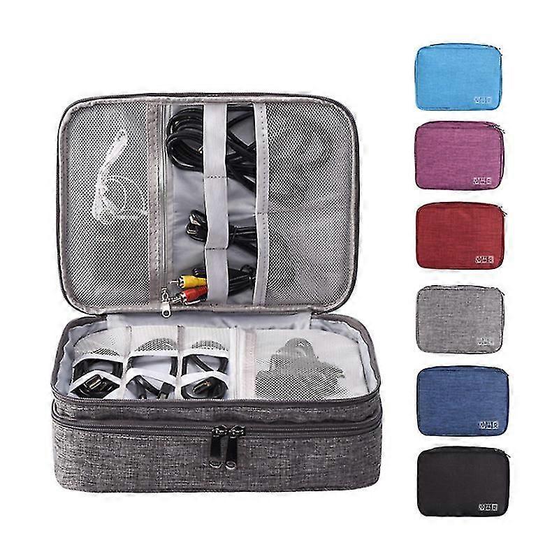 2024 Mutilayer Electronics Accessories Organizer (grey)