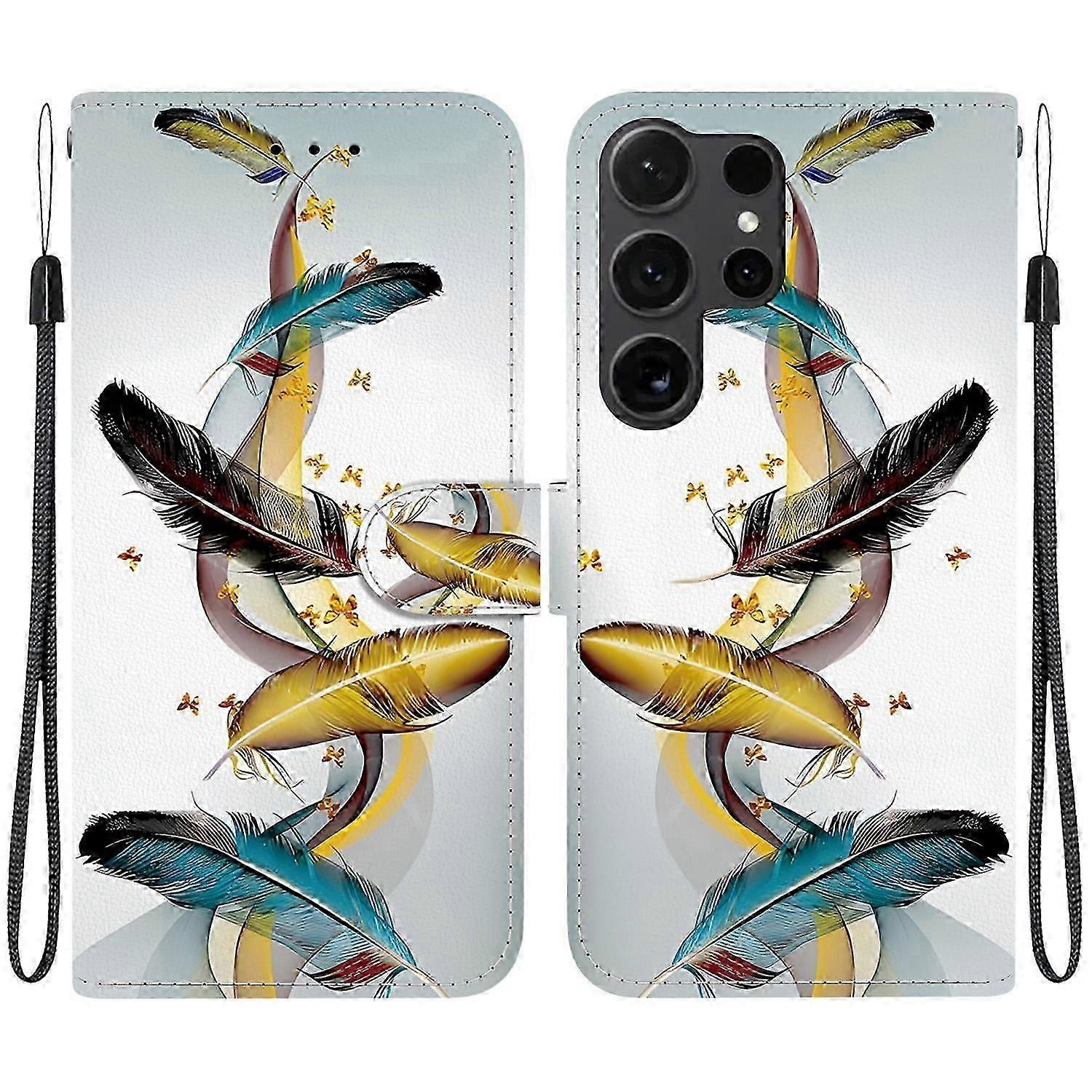 compatibil Samsung Galaxy S25 Ultra Case Pattern Printing Anti-Drop Leather Flip Wallet Husă pentru telefon
