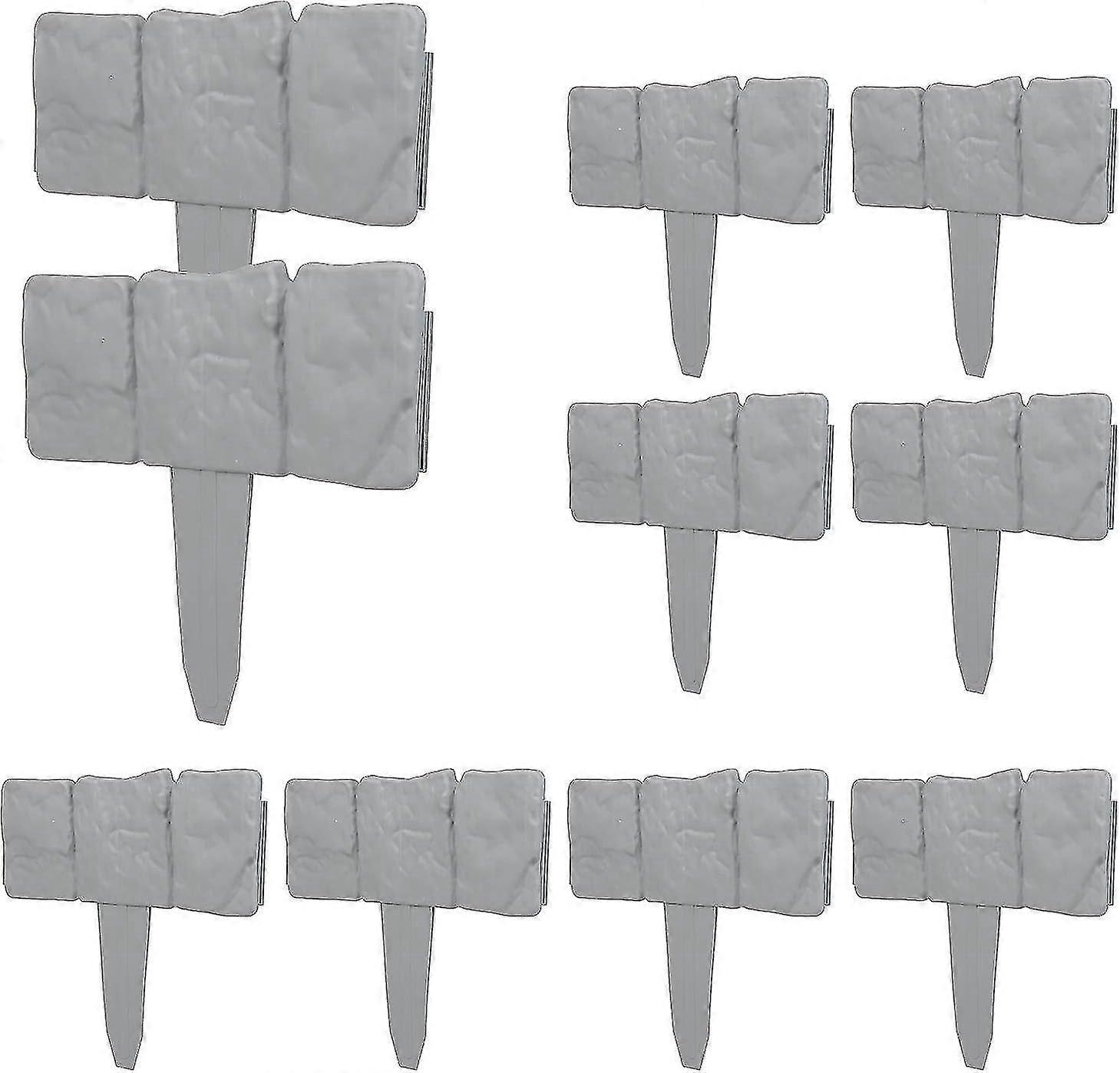 10 Pack Lawn Edging Gray 2.5m Plastic Garden Edging