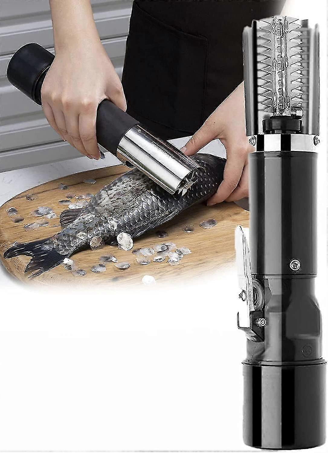 قشارة الأسماك الكهربائية للماء قابلة للشحن الأسماك قشارة العالمي القاطع رئيس الفولاذ المقاوم للصدأ كورد