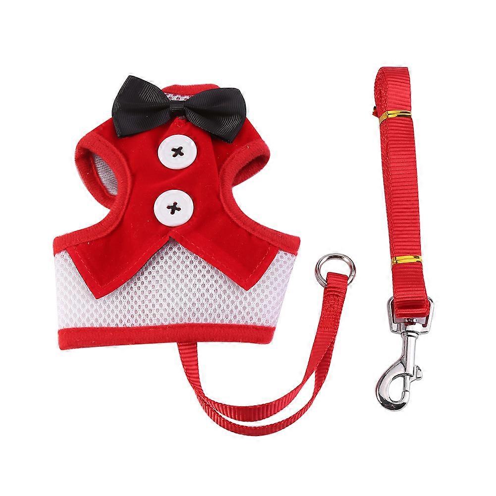 Breathable Teddy Vest Dog Harness Set with Lead Leash for Puppy Walking