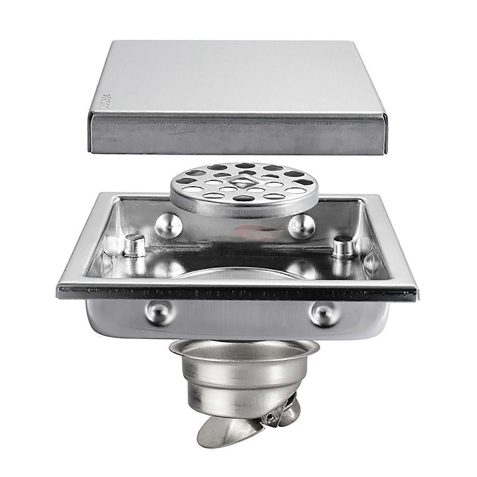 Floor drain stainless steel tumble brushed deodorizing hidden drain grille suitable for bathroom
