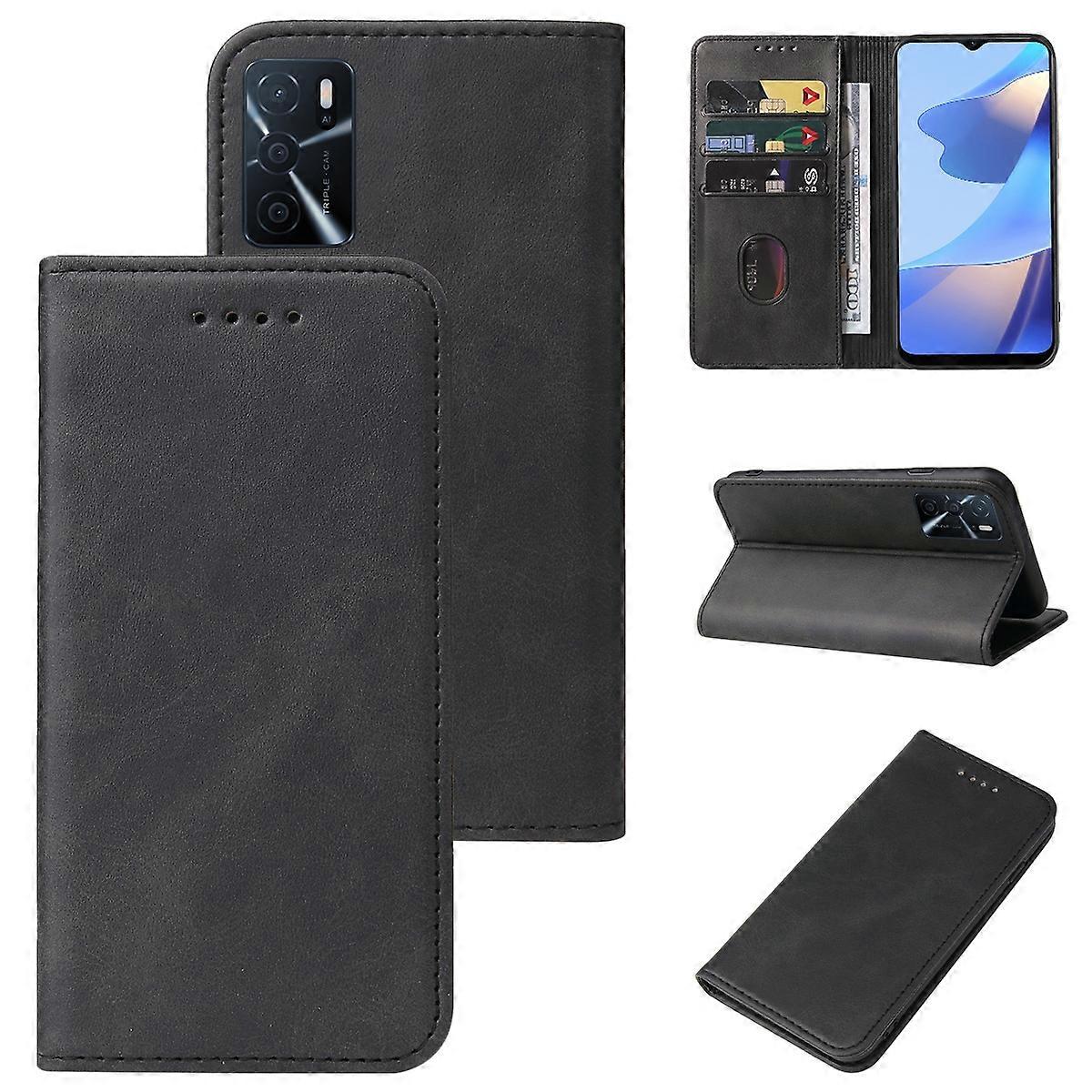 For OPPO A16s Magnetic Closure Leather Phone Case
