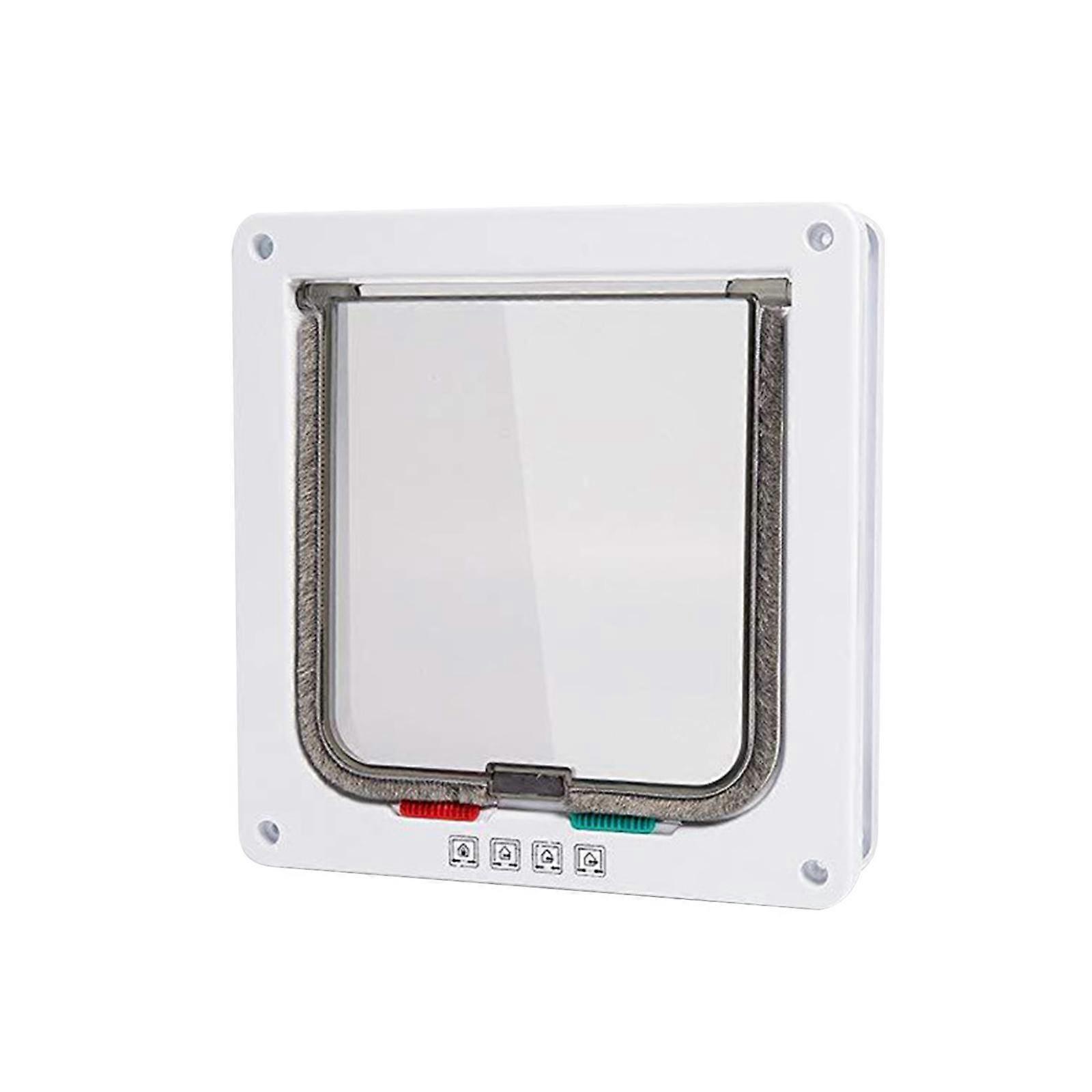 Cat Dog Flap Door Door Frame Kitty Gate Controllable Switch 4 Ways Locking