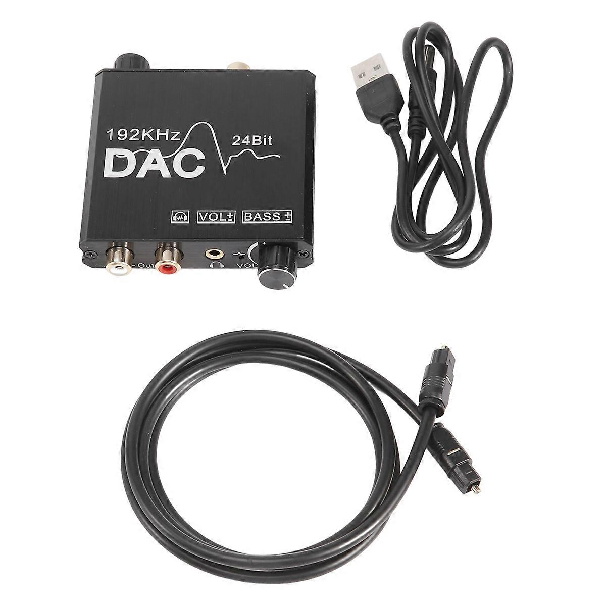 192KHz Digital to Analog Audio Converter with Bass and Volume Adjustment,Digital SPDIF/Optical/Coaxi