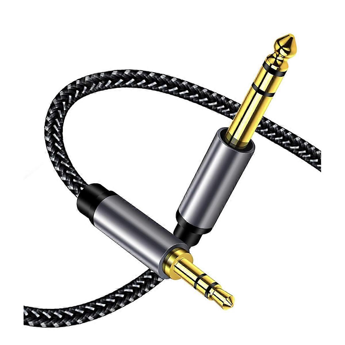 2m 6.35mm to 3.5mm Jack Aux Cable for Electronic Keyboard Guitar