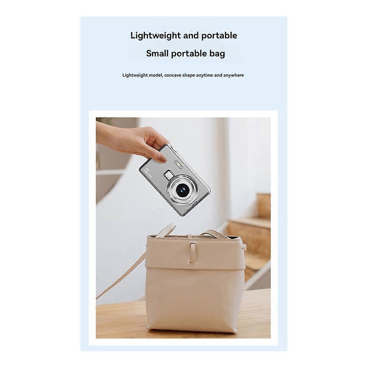 HD 1080P 96MP Digital Camera for Children - 16X Zoom, Gray