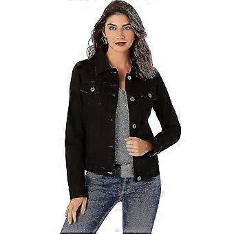 "Women's Stretch Denim Jacket, Jean Jacket, Button Up Denim Jacket"