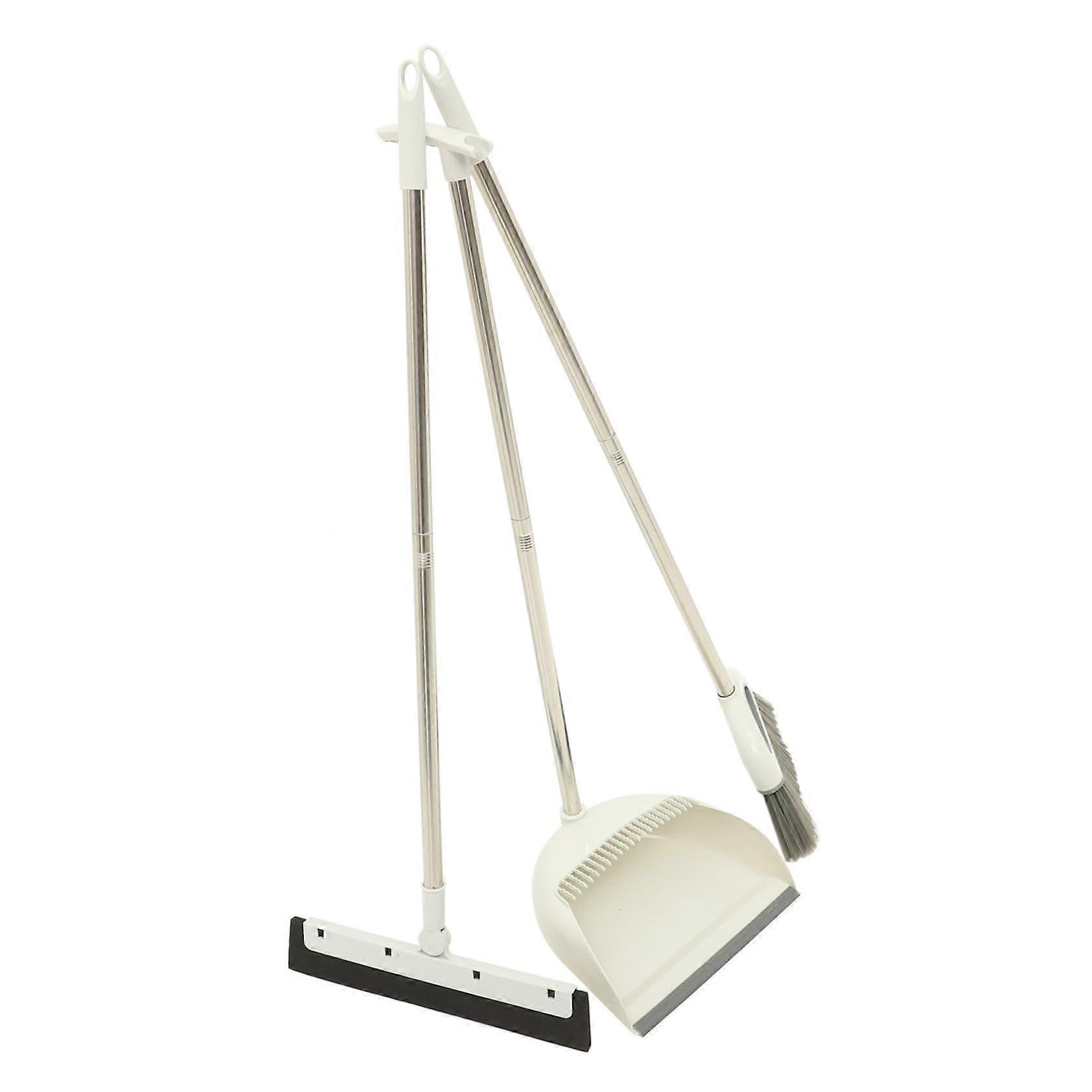 Upgraded Dustpan Broom Set for Kitchen Cleaning, Ergonomic Handle, Heavy-Duty Plastic, Compact Size