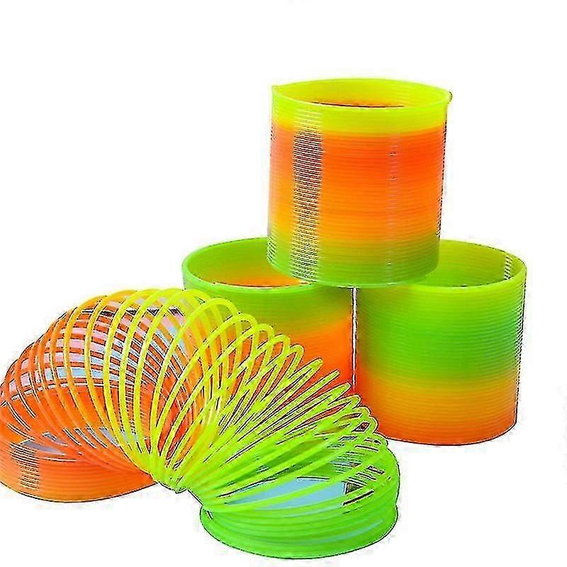 3pcs قوس قزح لفائف الربيع Slinky لعبة عملاقة الكلاسيكية الجدة البلاستيك ماجيك لعبة الربيع