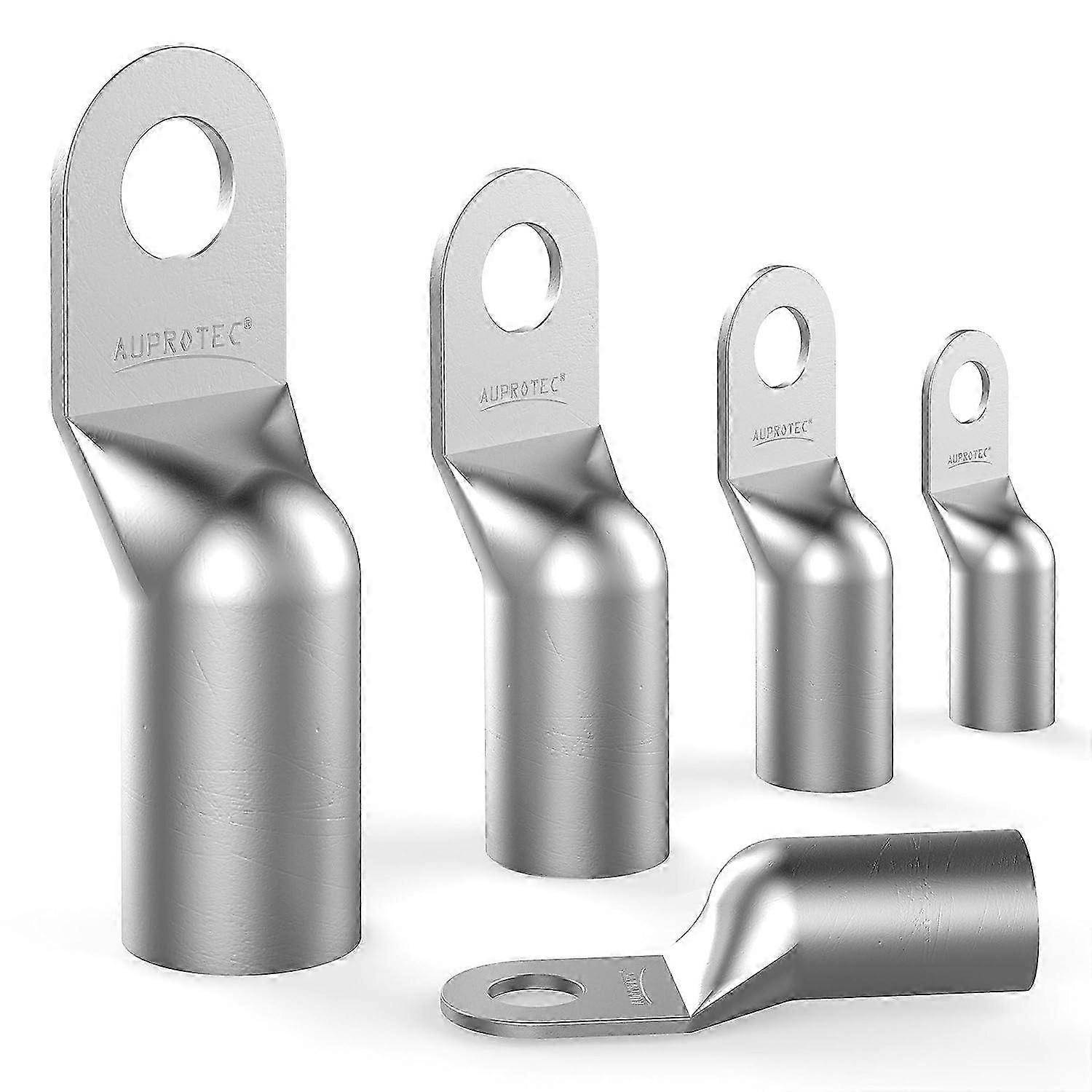 6 x Tubular Cable Lugs 35 mm Hole Diameter M8 Uninsulated SC Cable Connectors Made of Tin-Plated Copper