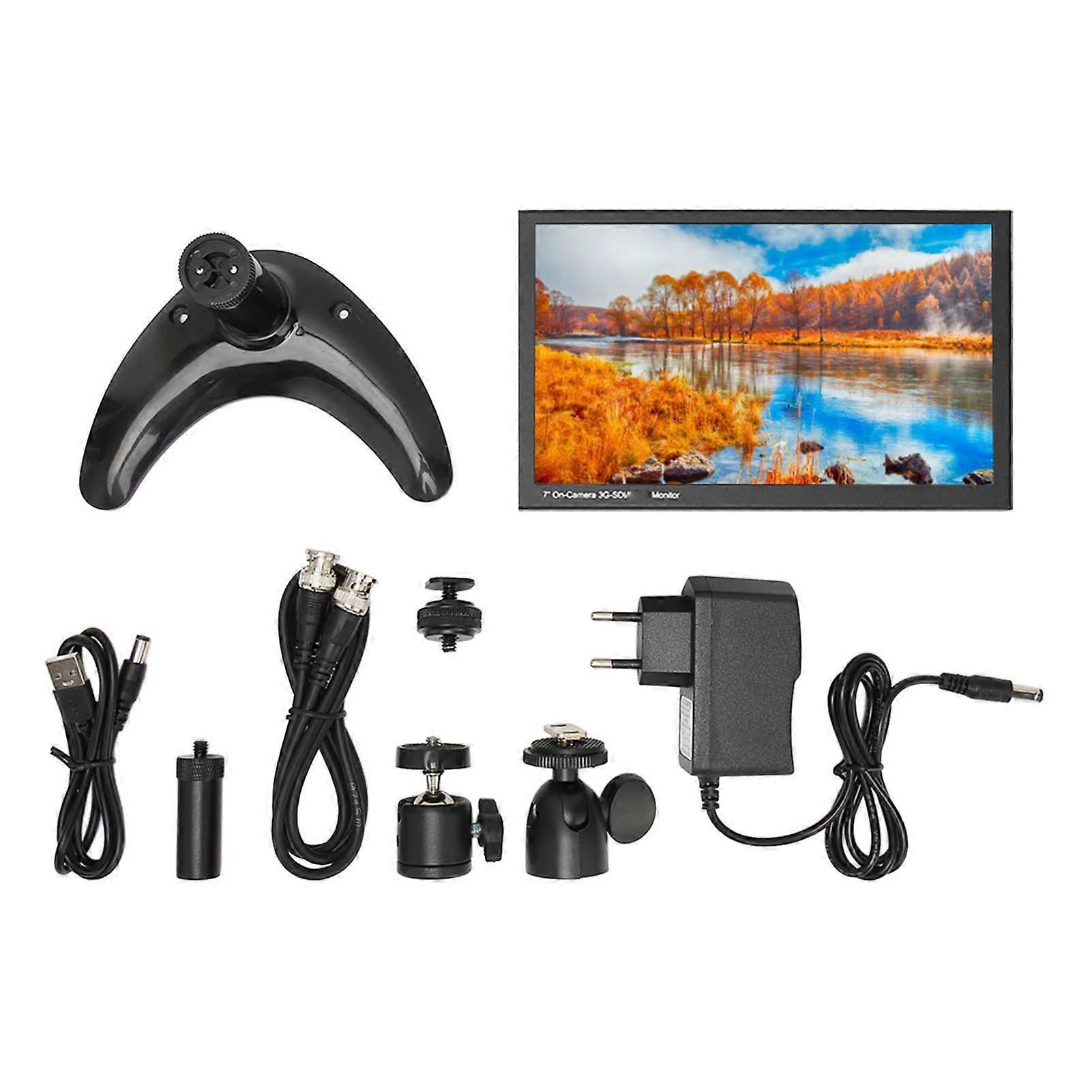 7 Inch On Camera Monitor 3G SDI HD Multimedia Interface Monitor TFT LCD Screen with Stand 100‑240V