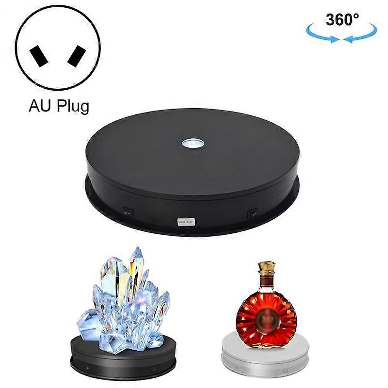 30cm Electric Rotating Turntable Display Stand LED Light Video Shooting Props Turntable, Power Plug:220V AU Plug(Black) 30cm 220V AU Plug