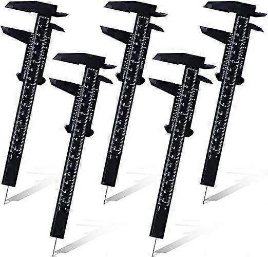 Vernier Caliper Tools Plastic Vernier Calipers (5 Black Vernier Calipers)