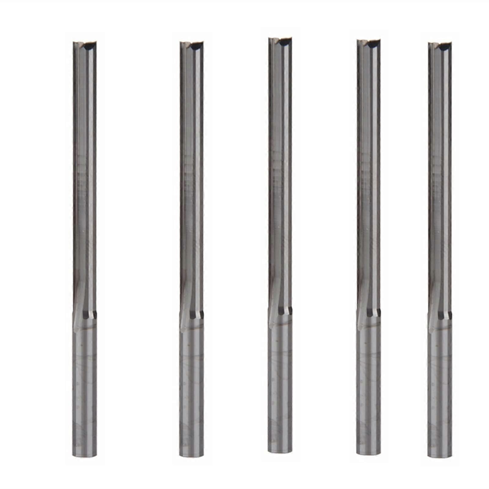 5pcs 4/42mm CNC Router Cutting Bit Mill Cutting Tools Double Flutes Milling Cutter Compatible with Wood Engraving CNC Machine Steel