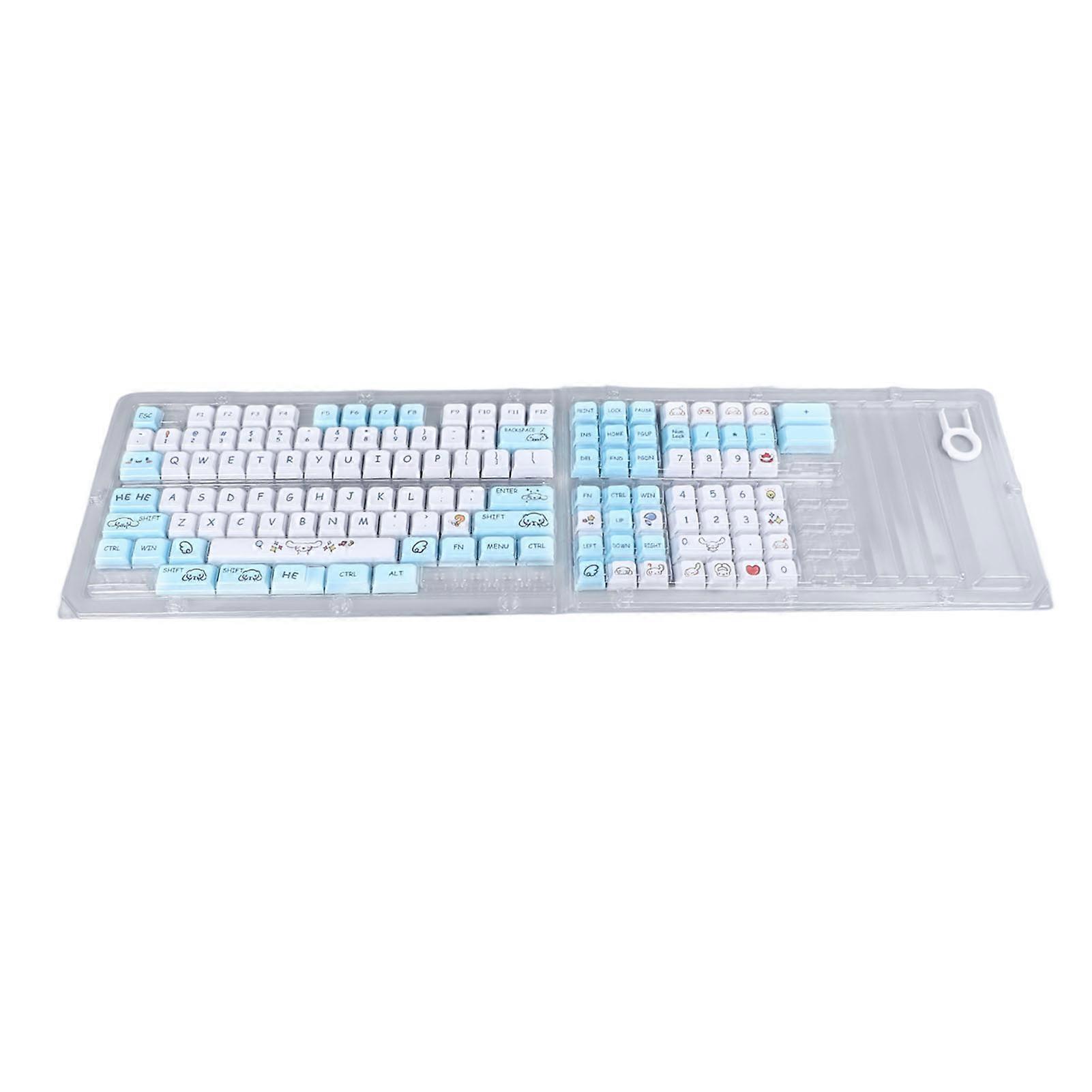 129 Keys for XDA Height Accurate Keystrokes Blue White Cute Custom Gaming Mechanical Keyboard Keycaps