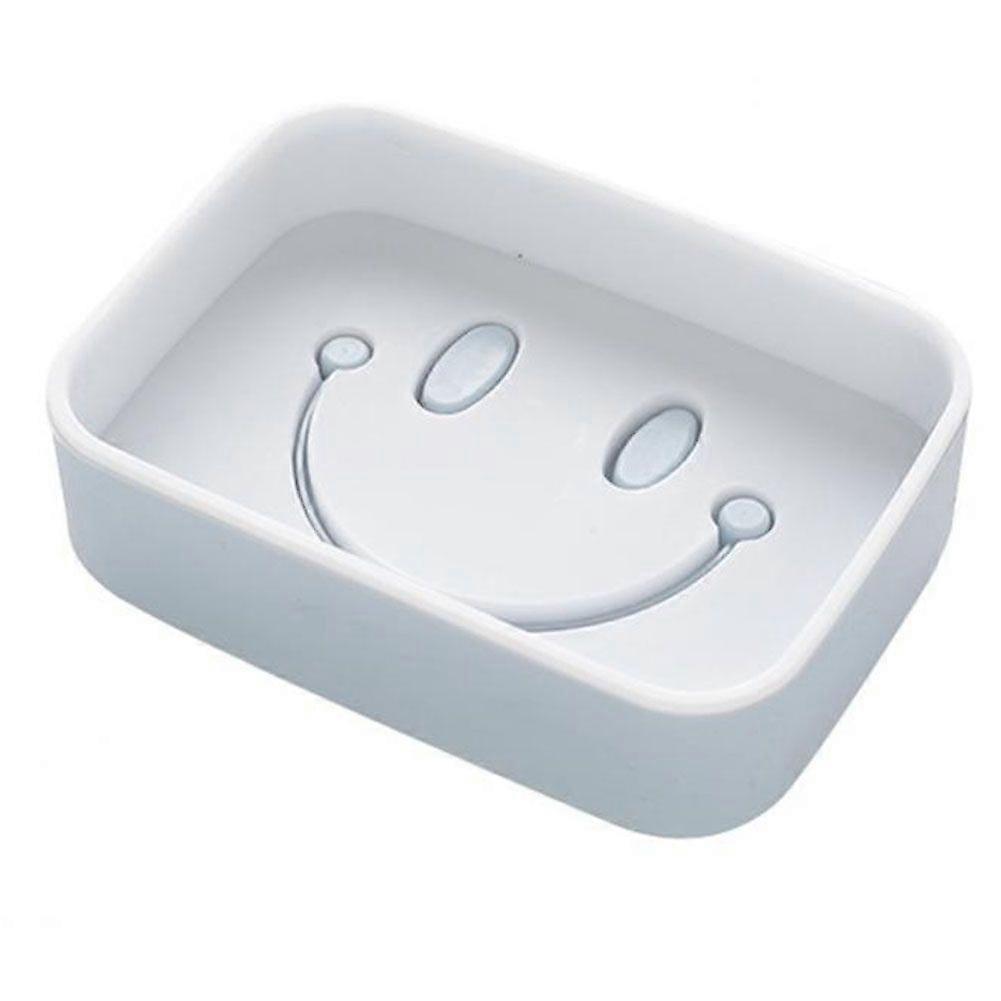 Plastic Adhesive Soap Dish Rack Detachable Double Layer Bathroom Soap Organizer(Blue)