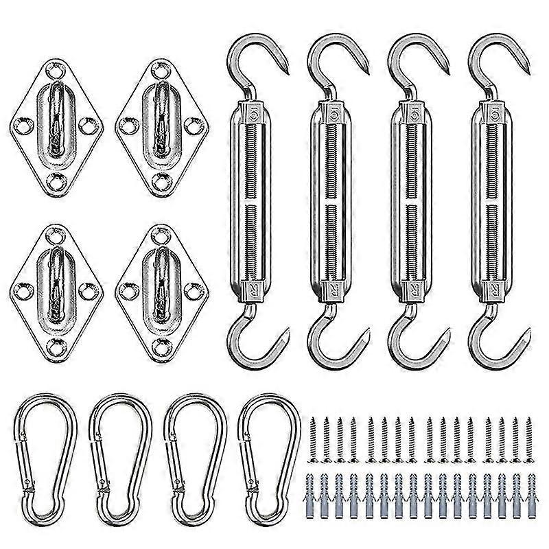 Shade Sail Fixing Set M5 Stainless Steel Shade Sail Accessories Mounting Kit Clamp Screw Carabiner With Screws Shade Sail