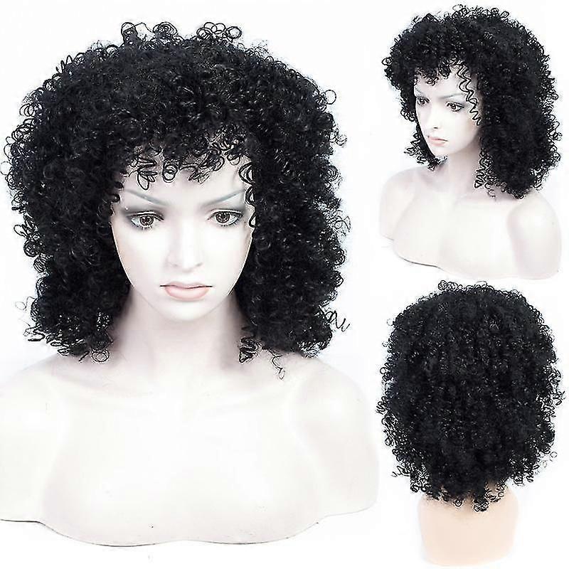 Black Small Curly Wig For Women