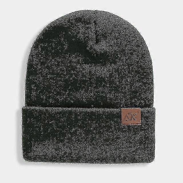 Winter Warm Knitted Adk Pu Label Cap/men
