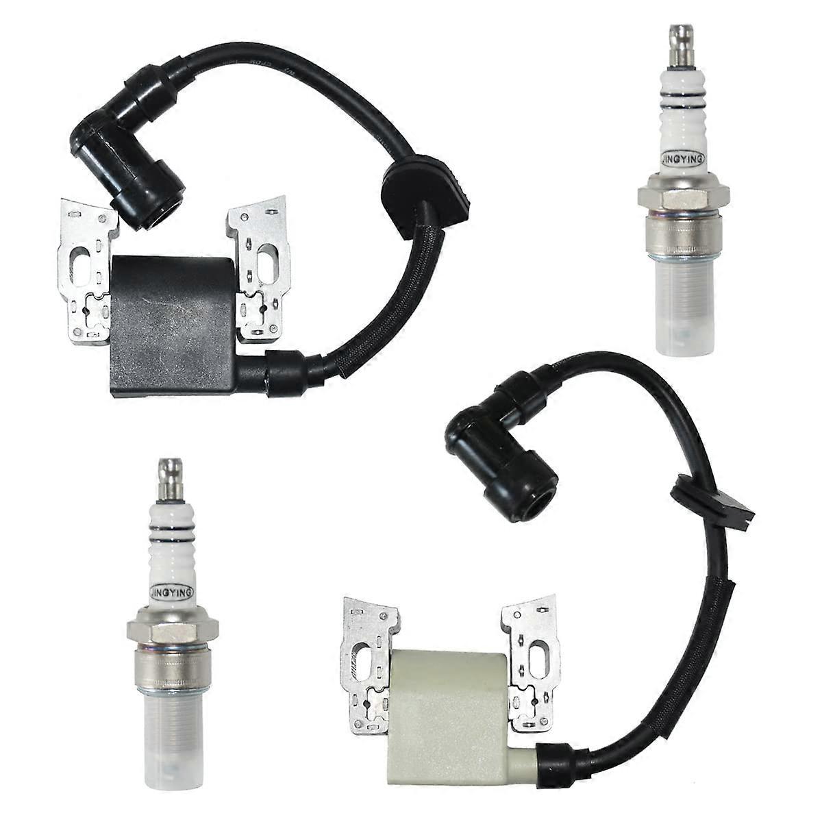 Set of 2 Ignition Coils For Honda GX610 18HP, GX620 20HP, GX670 24HP V Twin Engines Left And Right with Spark Plug