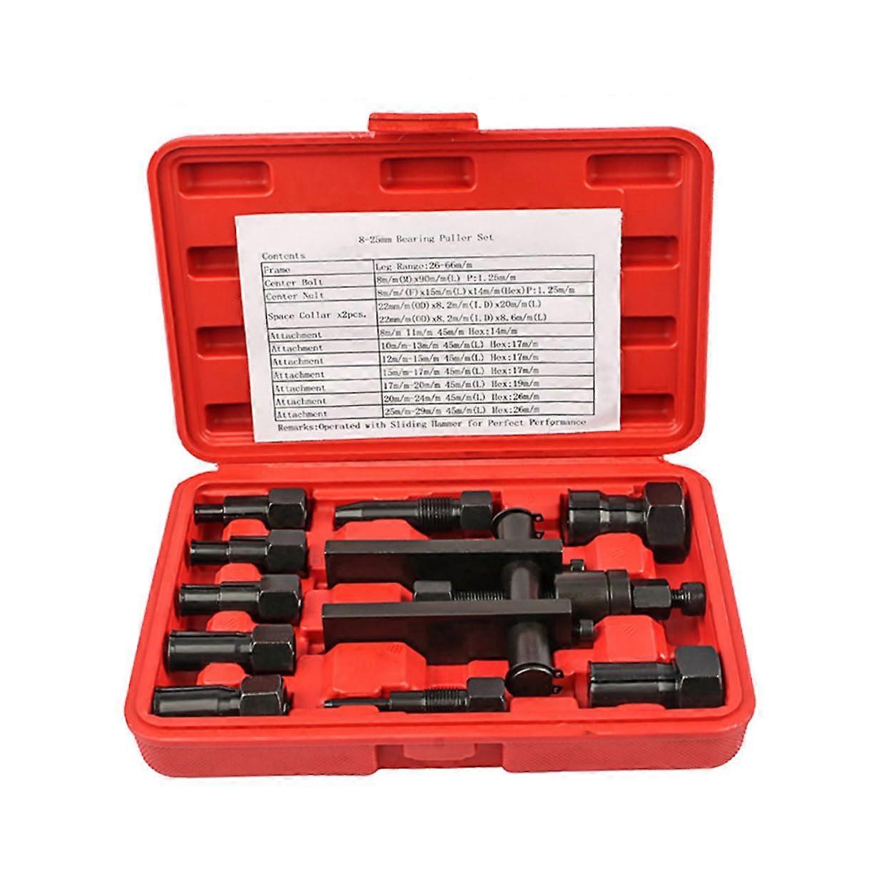 Motorcycle Bearing Puller Tool Set 10-Piece Box Included Compatible With Most Motorcycle Models Sturdy Easy To Use
