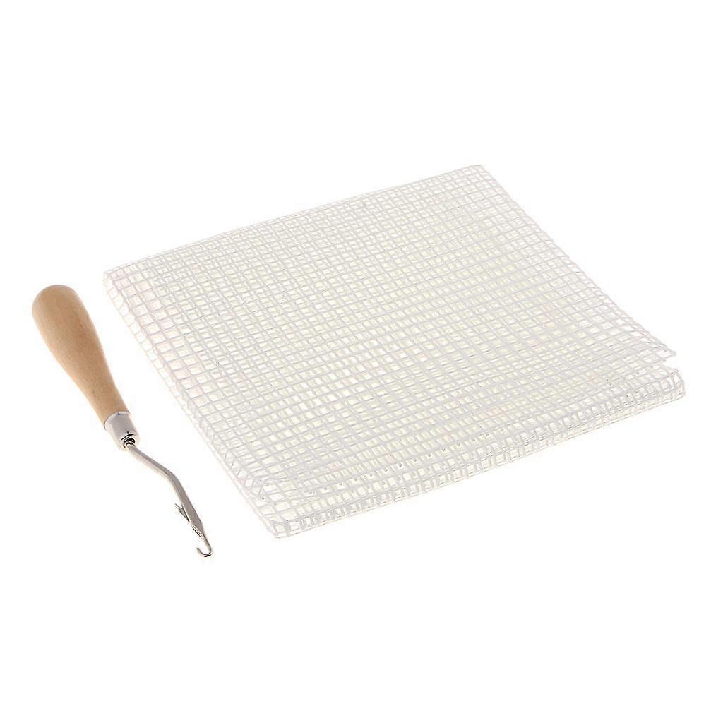 Canvas Wooden Craft Weaving Rug Making Tools Bent Hooks
