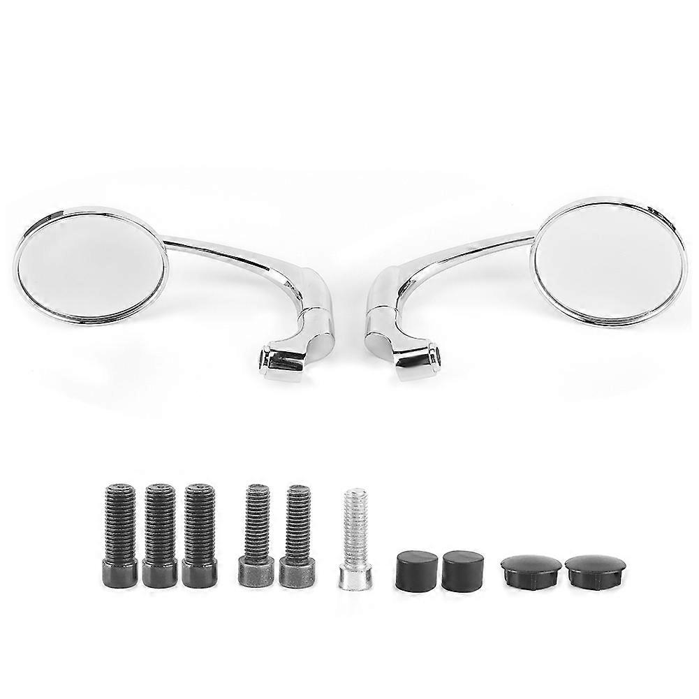 Round Rearview Mirrors Electroplating Handlebar Side Mirror for 8/10mm Thread Motorcycle Modification